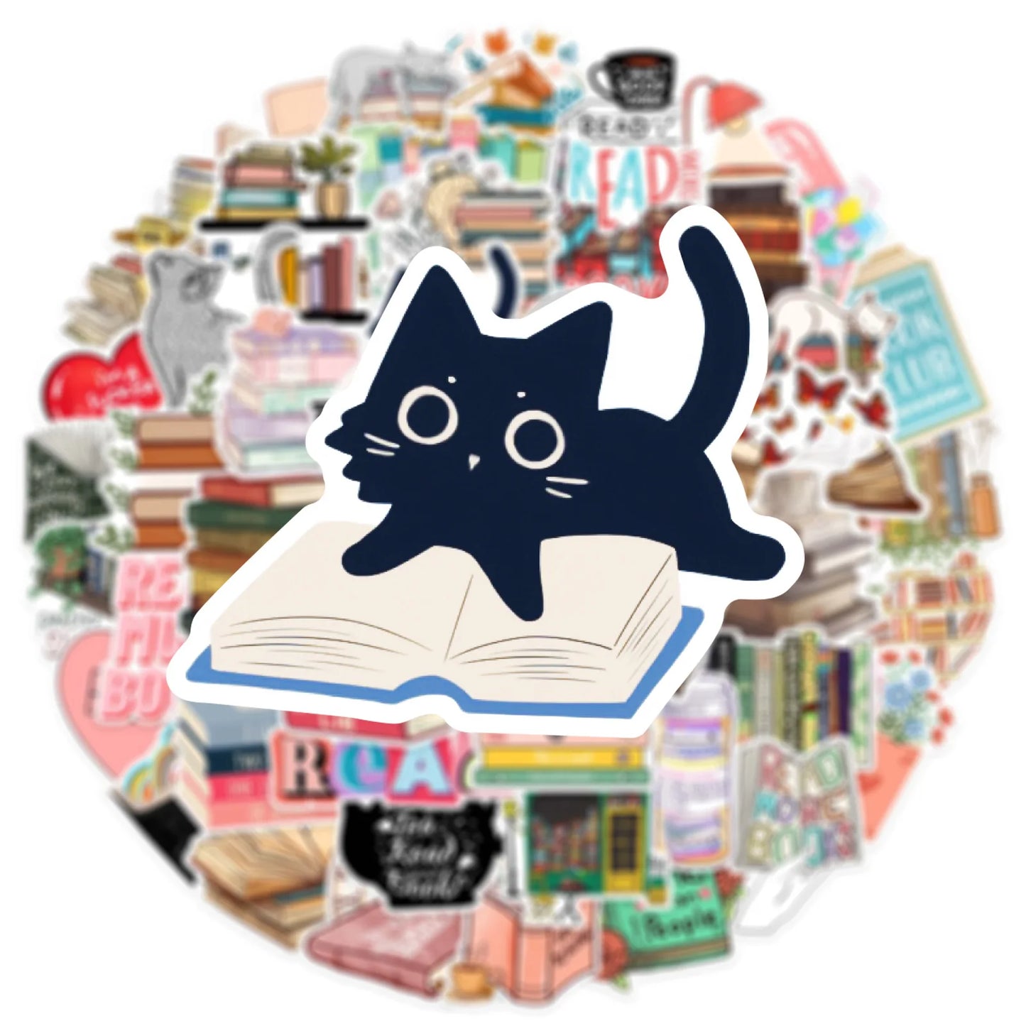 Cozy Cat Reader Sticker Pack - élise & madelyn