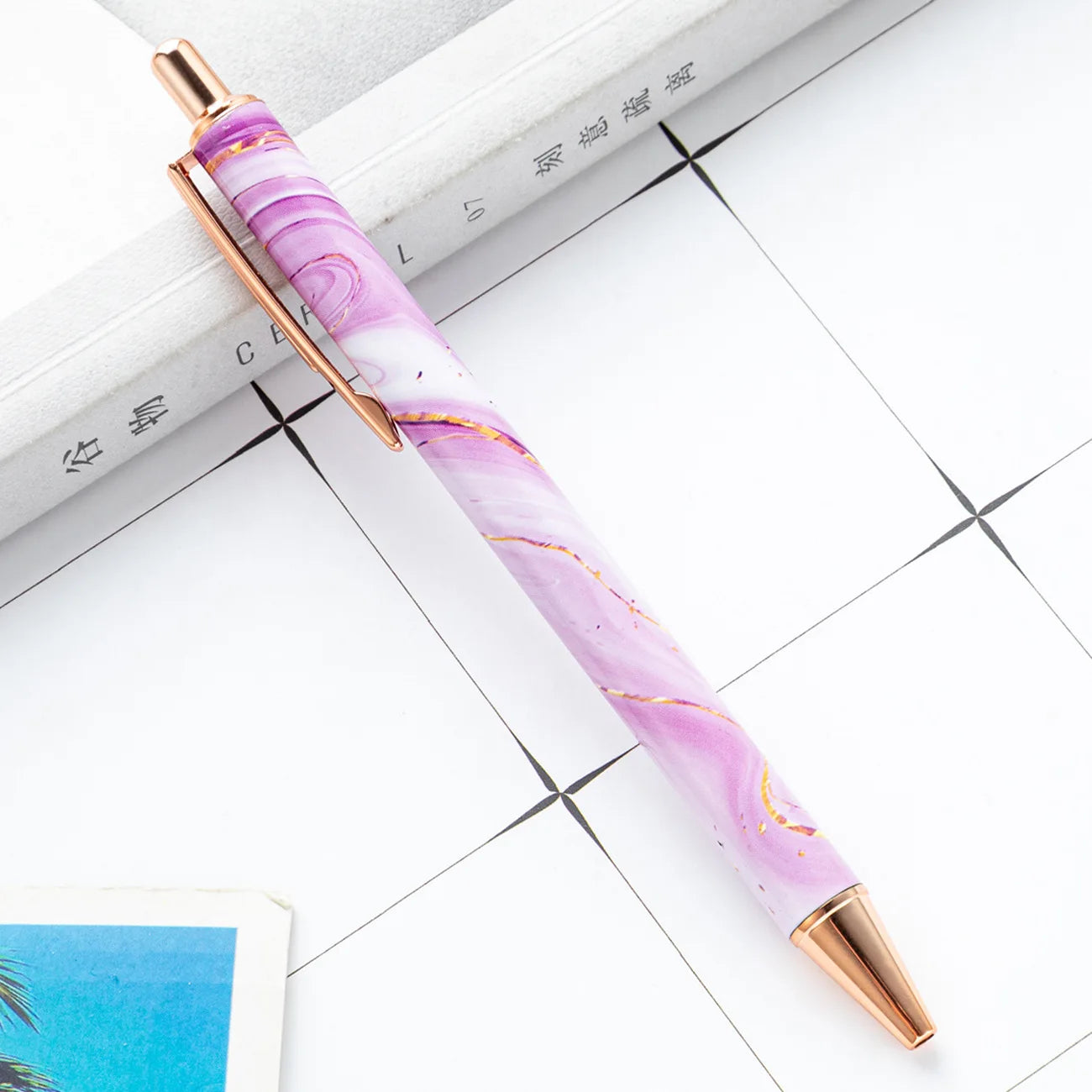 30PCS  Wholesale Metal Ballpoint Pen with Pressed Core Hotel Conference Advertising Pen Multi color Flower Film Ballpoint Pen - élise & madelyn