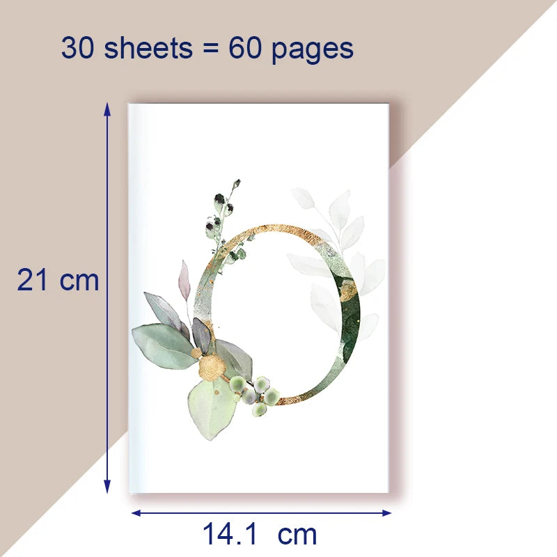 A5 Notebook Note Book Monogram Name Initial Alphabet Letter Majuscule Letters Flower Decor Personality Art Design Personal Diary - élise & madelyn