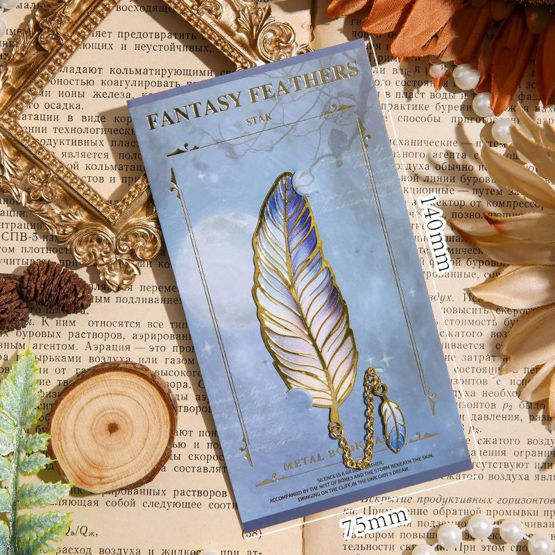 Vintage Feather Bronzing Metal Bookmark With Metal Chain Pendant Bookmark For Teachers Friends Book Club Book Lovers - élise & madelyn