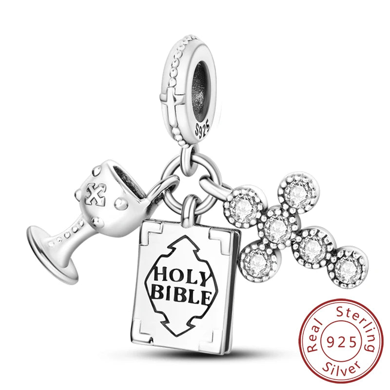 Fit Original 925 Sterling Silver Charms Beads Wine Glass Coffee Cup Charms Pendant For Women Bracelet Charms DIY Jewelry Gift - élise & madelyn