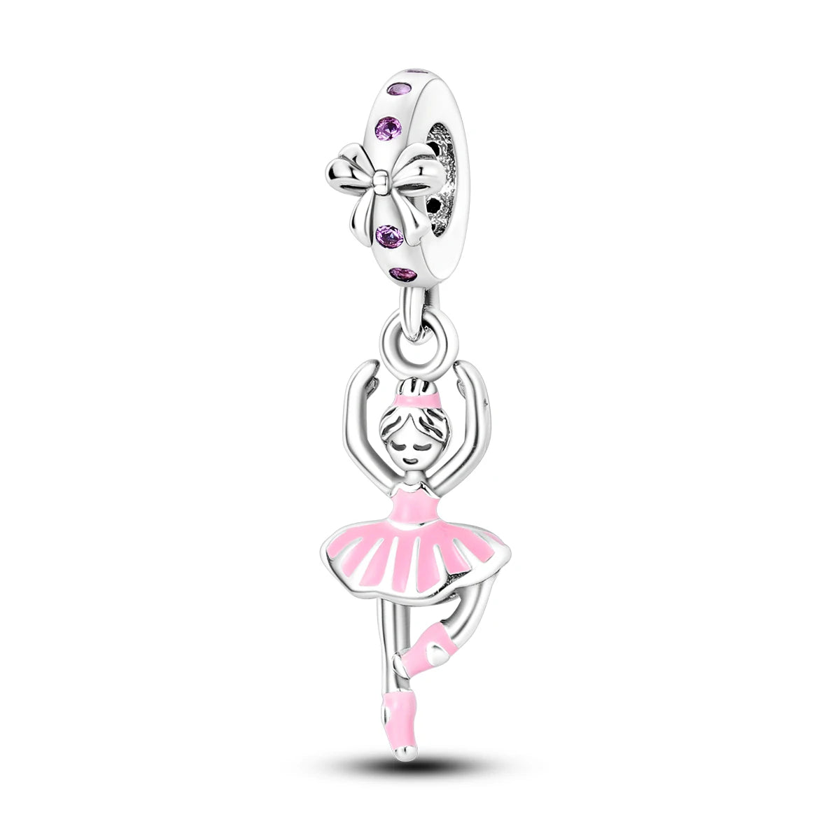 925 Silver Charms Skirt Ballet Shoes Pink Pendants Fit Original Bracelet Beads Diy For Woman Jewelry - élise & madelyn
