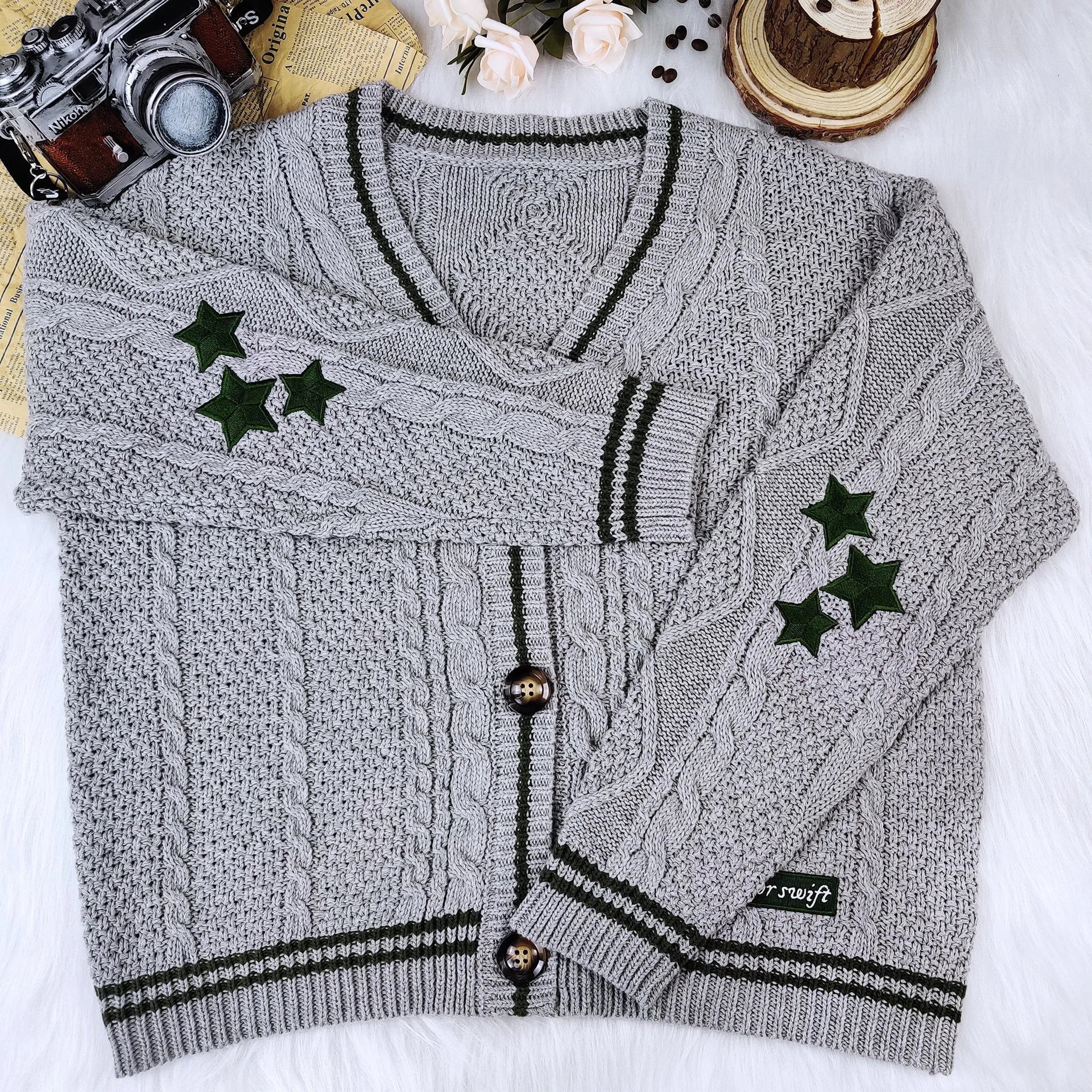 Cream Cabin Cardigan – Folklore/Evermore Inspired Cozy Knit - élise & madelyn