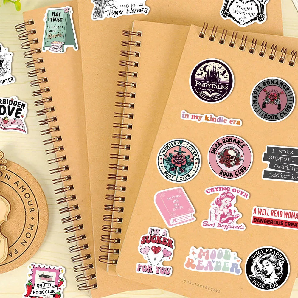 50/150PCS Romantic Reading Style Graffiti Star Covering Cartoon Stickers DIY Notebook Waterproof Stickers - élise & madelyn