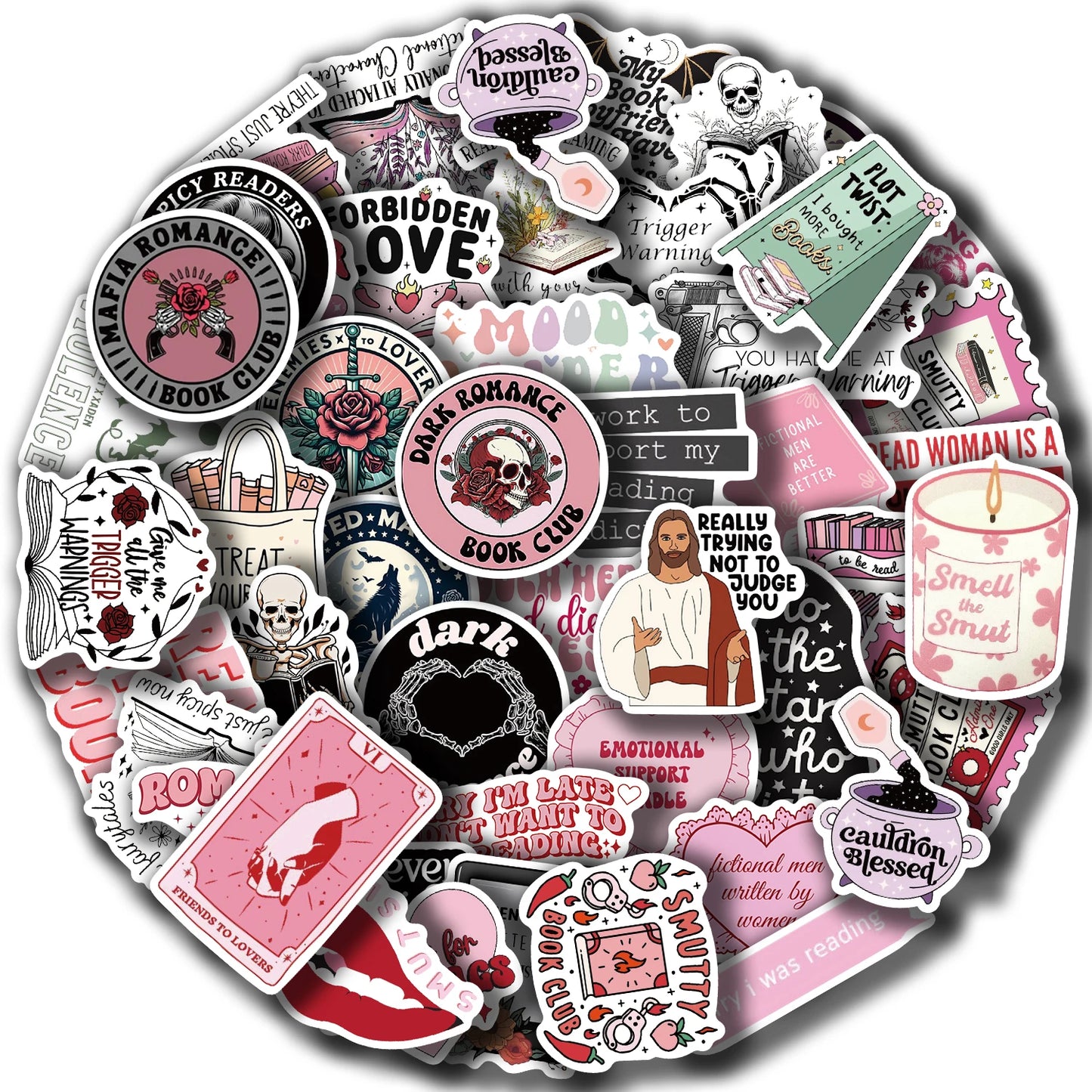 50pcs Smut Reading Books Graffiti Decorative Stickers Laptop Water Bottle Luggage Helmet Motorcycle Stickers - élise & madelyn