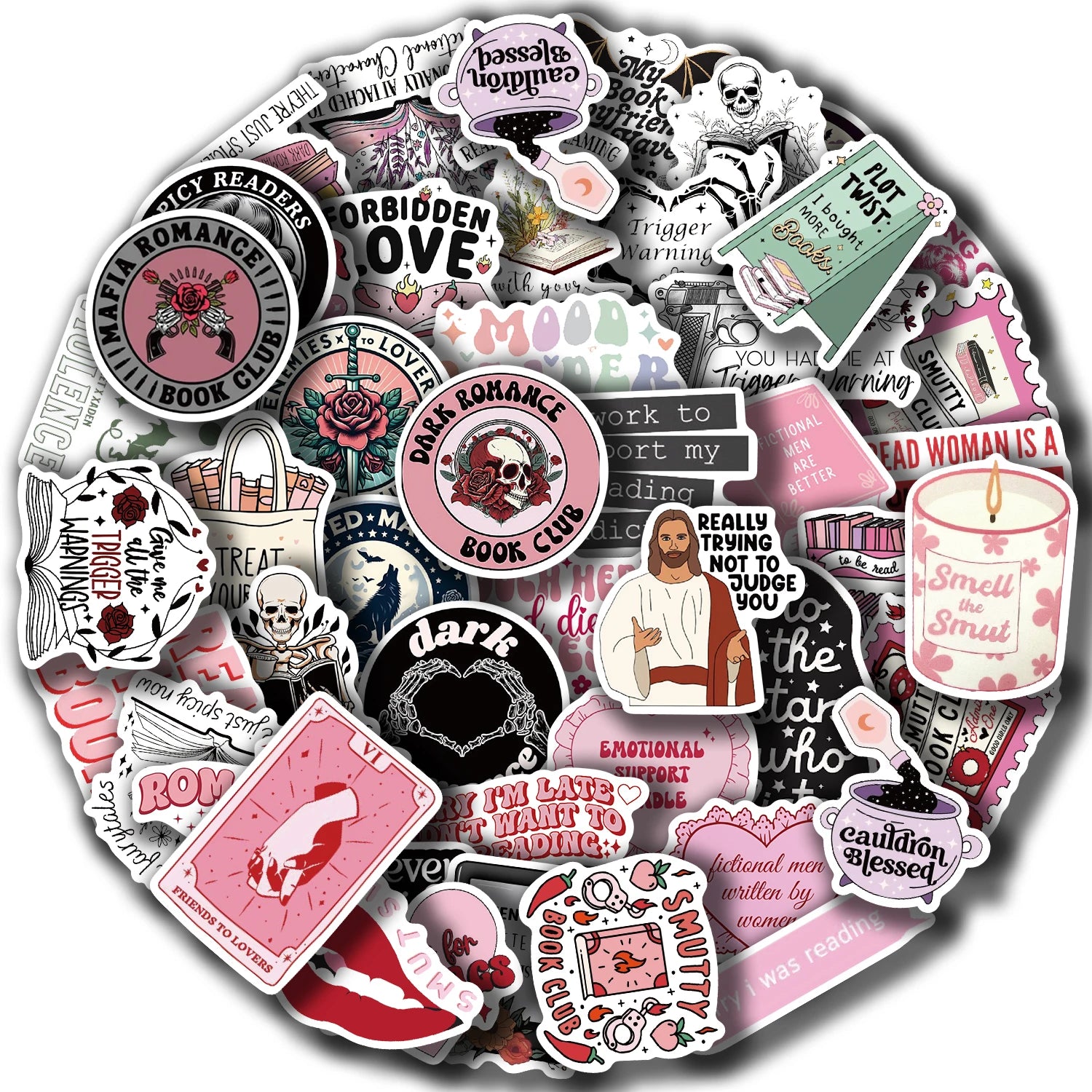50pcs Smut Reading Books Graffiti Decorative Stickers Laptop Water Bottle Luggage Helmet Motorcycle Stickers - élise & madelyn