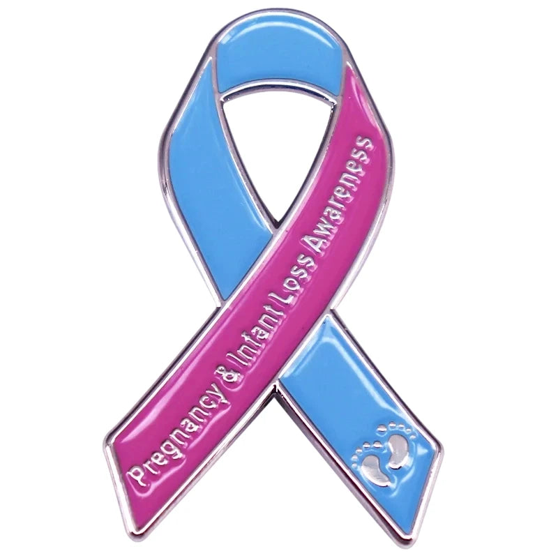 Colorful Ribbon Enamel Pin Disease Awareness Ribbon Badge Mental Health Jewelry Backpacks Hats Jeans Decorative