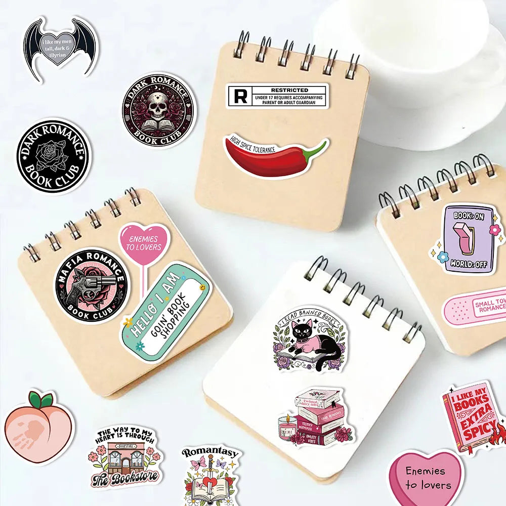 50/150PCS Romantic Reading Style Graffiti Star Covering Cartoon Stickers DIY Notebook Waterproof Stickers - élise & madelyn