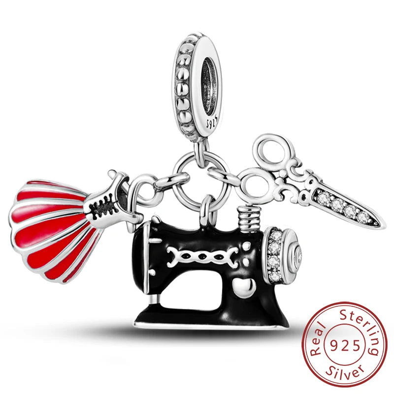 Fit Original 925 Sterling Silver Charms Beads Wine Glass Coffee Cup Charms Pendant For Women Bracelet Charms DIY Jewelry Gift - élise & madelyn