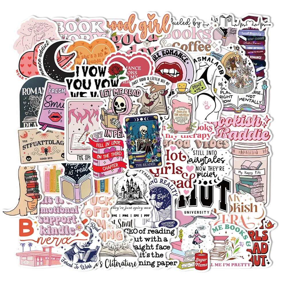 50/150PCS Romantic Reading Style Graffiti Star Covering Cartoon Stickers DIY Notebook Waterproof Stickers - élise & madelyn