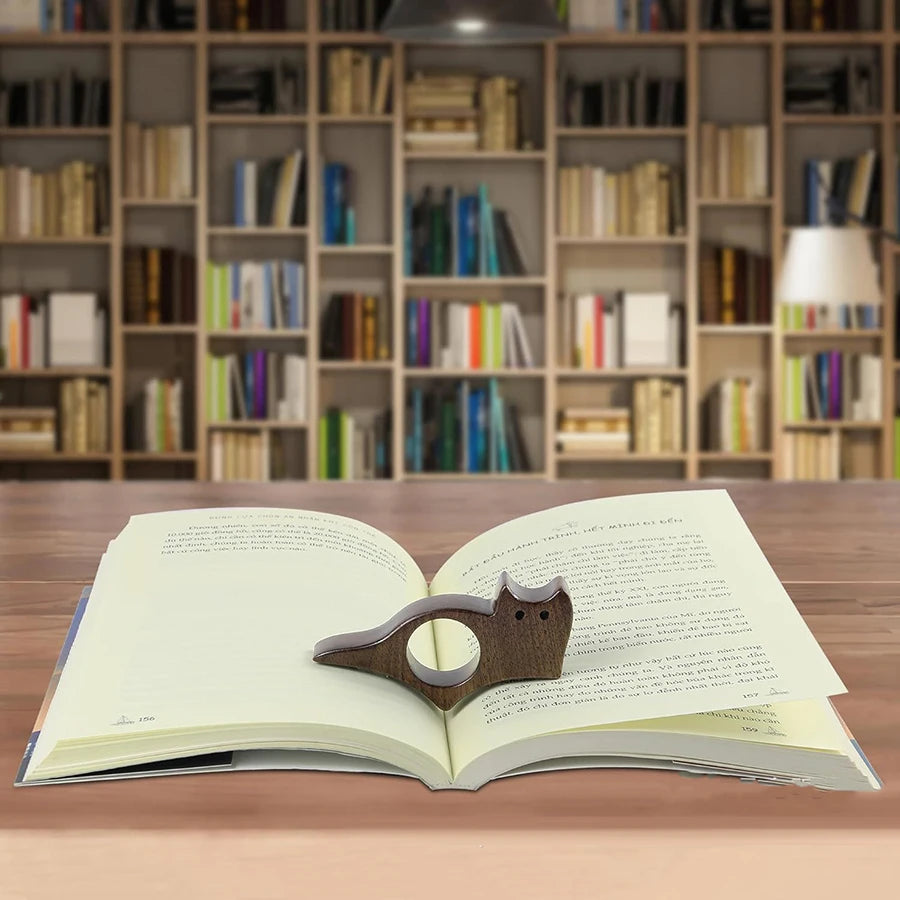 Wooden Pet Cat Dog Reading Bookmark Bookmarks Rings School Supplies Student Pages Guide Marker Marking Sign Book Page Holder - élise & madelyn