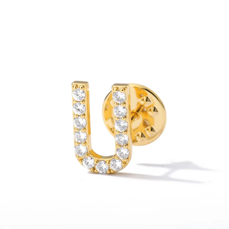 Crystal A-Z Letter Brooches for Women Initial Name Brooch Pins for Suit Shirt Collar Accessories New Rhinestone Brooch Jewelry