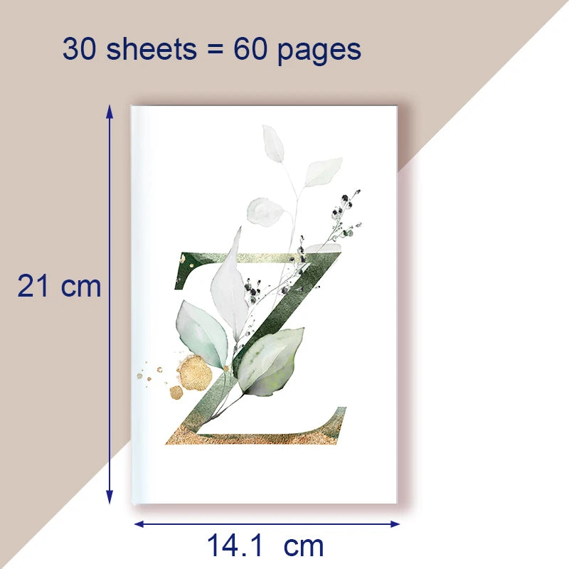 A5 Notebook Note Book Monogram Name Initial Alphabet Letter Majuscule Letters Flower Decor Personality Art Design Personal Diary - élise & madelyn