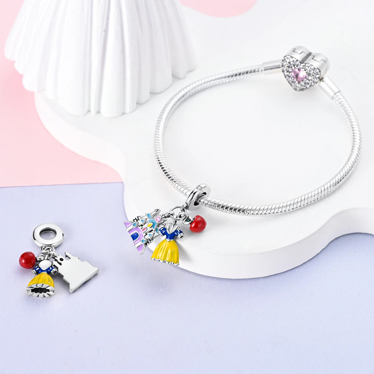 925 Silver Charms Skirt Ballet Shoes Pink Pendants Fit Original Bracelet Beads Diy For Woman Jewelry - élise & madelyn