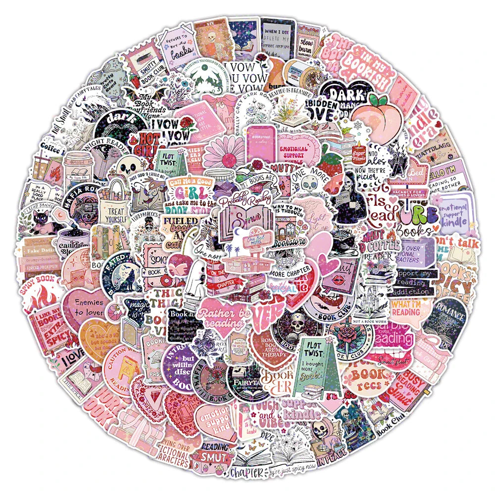 10/50/100/200pcs Smutty Dark Romance Bookish Stickers Romantic Reader Cartoon Decals Graffiti Stationery Phone PVC Sticker Pack - élise & madelyn