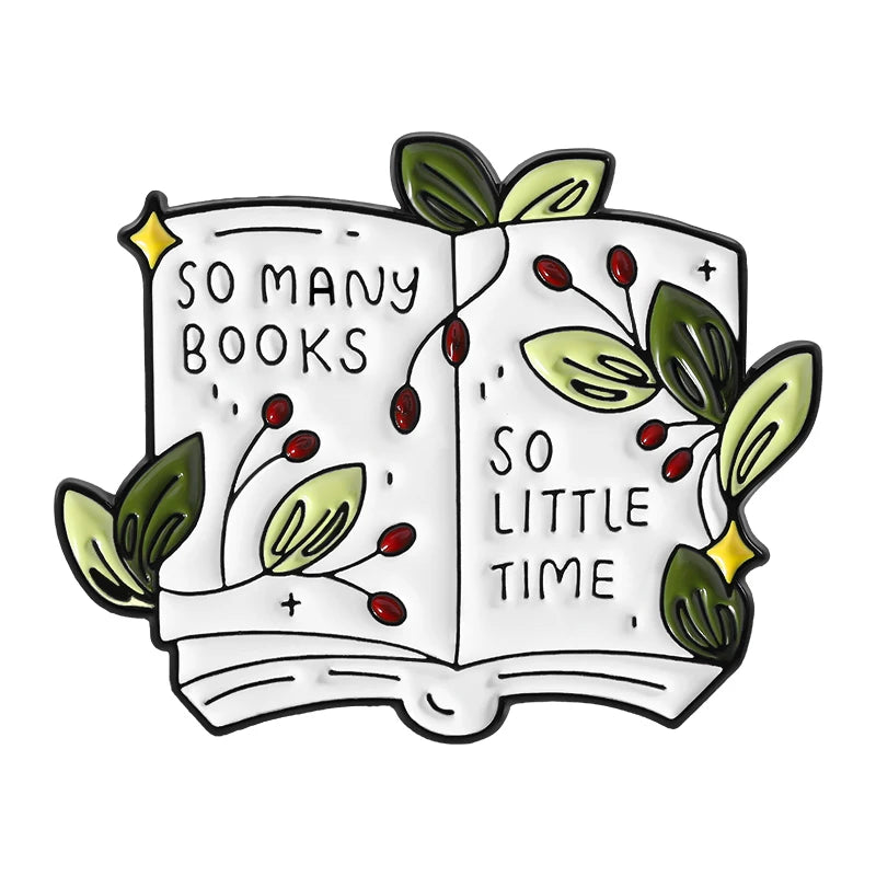 Book Lover Series Enamel Pins Certified Book Addict Violent Litle Thing Brooches Lapel Badge Jewelry Gifts for Bookworm Friends