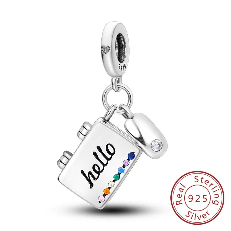 Fit Original 925 Sterling Silver Charms Beads Wine Glass Coffee Cup Charms Pendant For Women Bracelet Charms DIY Jewelry Gift - élise & madelyn