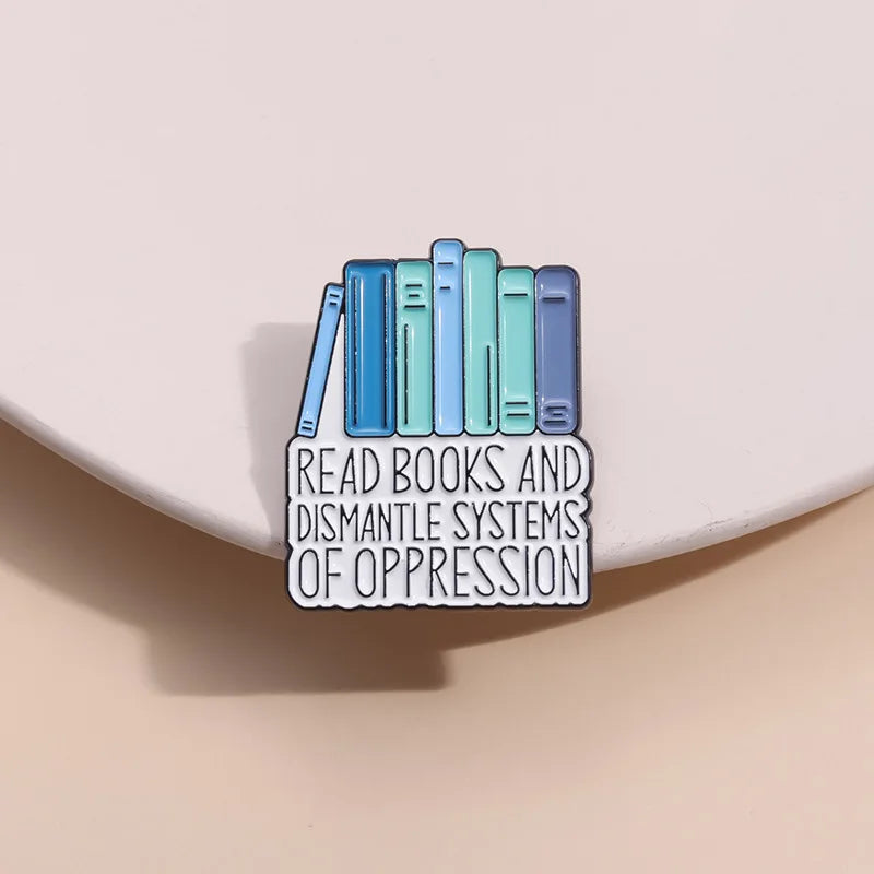 Book Lover Series Enamel Pins Certified Book Addict Violent Litle Thing Brooches Lapel Badge Jewelry Gifts for Bookworm Friends