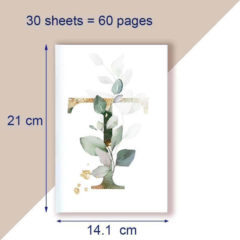 A5 Notebook Note Book Monogram Name Initial Alphabet Letter Majuscule Letters Flower Decor Personality Art Design Personal Diary - élise & madelyn