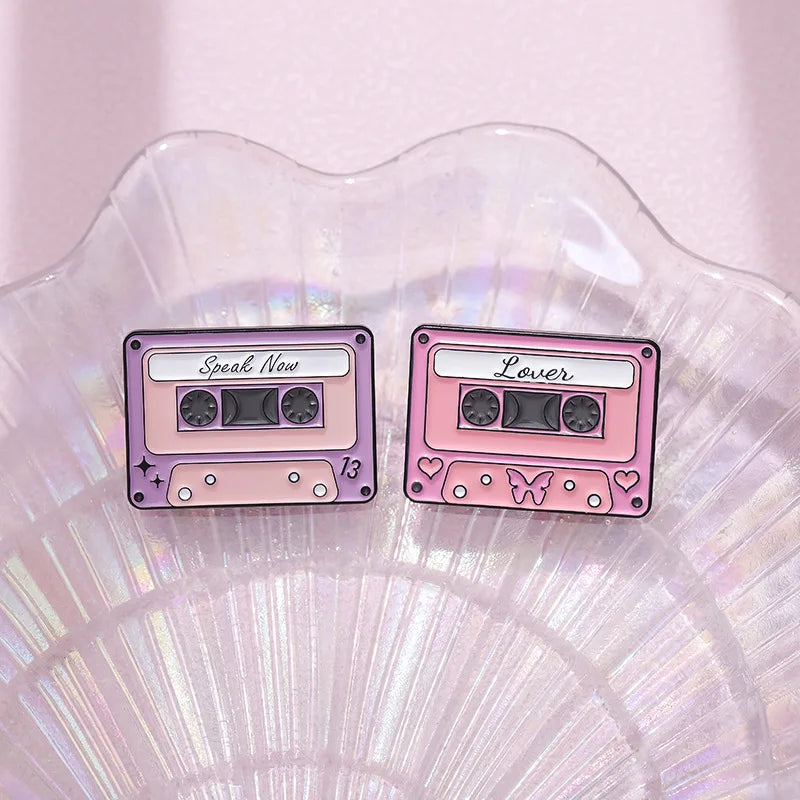 Retro Cassette Enamel Pins — Era-Inspired Collectible Set - élise & madelyn
