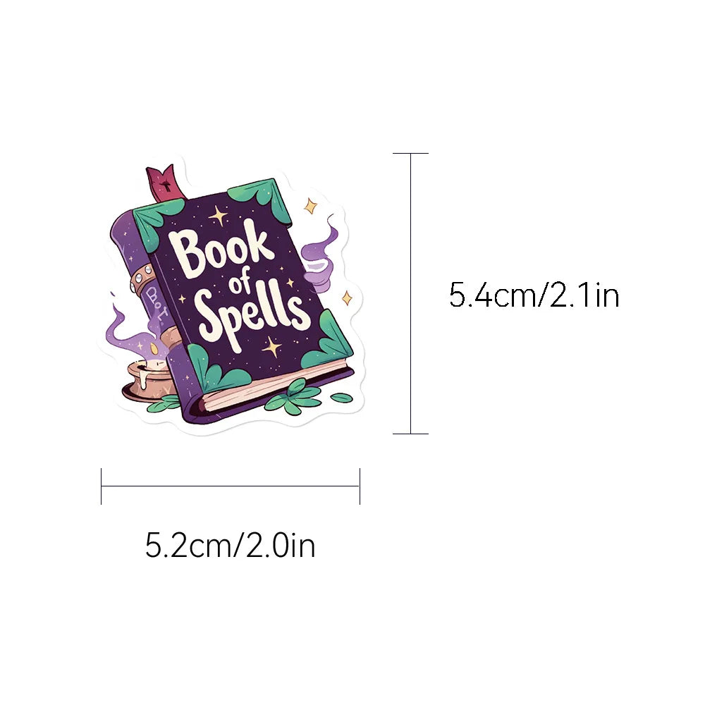 50Pcs Purple Gothic Witch Bookish Stickers Smutty Dark Romance Readers Adult Spicy Booktok Decals Laptop IPAD Kindle Sticker - élise & madelyn