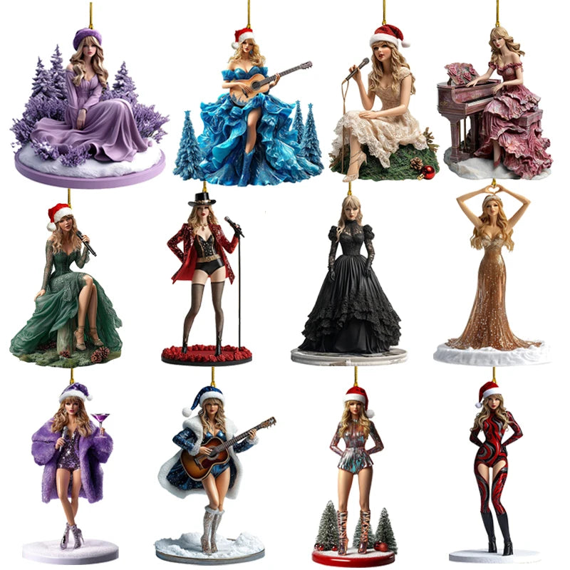 Pop Star Holiday Acrylic Ornaments – 2D Christmas Tree Hanging Decor - élise & madelyn