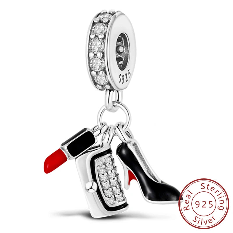 Fit Original 925 Sterling Silver Charms Beads Wine Glass Coffee Cup Charms Pendant For Women Bracelet Charms DIY Jewelry Gift - élise & madelyn