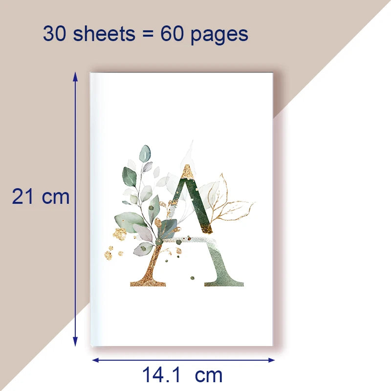 A5 Notebook Note Book Monogram Name Initial Alphabet Letter Majuscule Letters Flower Decor Personality Art Design Personal Diary - élise & madelyn