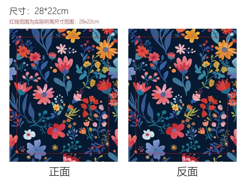 1 pc Book Sleeve with Zipper Flower Books Pouch Watercolor Flower Leaf Waterproof Protector for Paperback Fabric - élise & madelyn