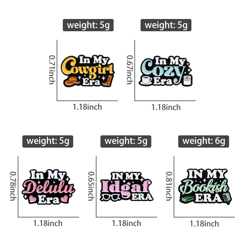 In My Cowgirl Era Enamel Pin Custom IDGAF Cozy Delulu Bookish Brooches Lapel Badge Accessory Jewelry Gift for Friends