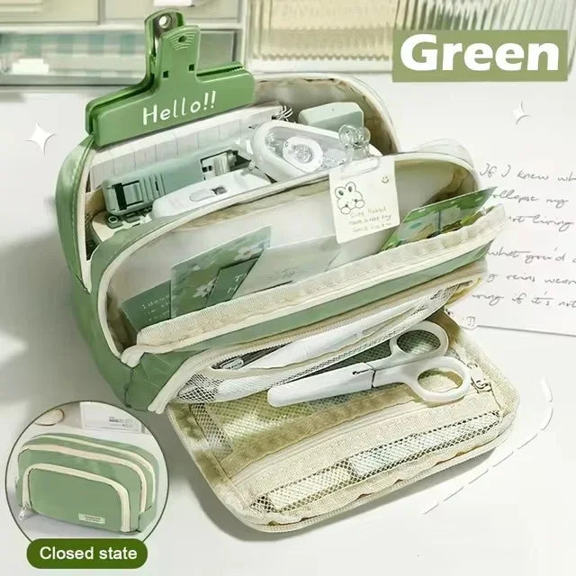 Cute Multi Layer Pencil Case Pouch, Large Capacity Pen Case Bag,Durable Stationery Storage Bag For Students, School&Office - élise & madelyn