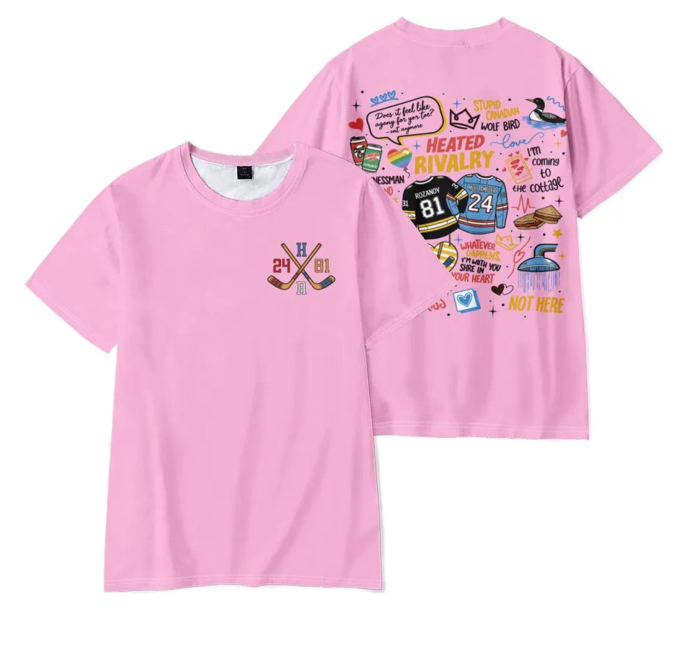 Heated Rivalry Merch T-shirt Men Short Sleeve Tee Unisex Tops Clothes Causal Female Y2K Tops