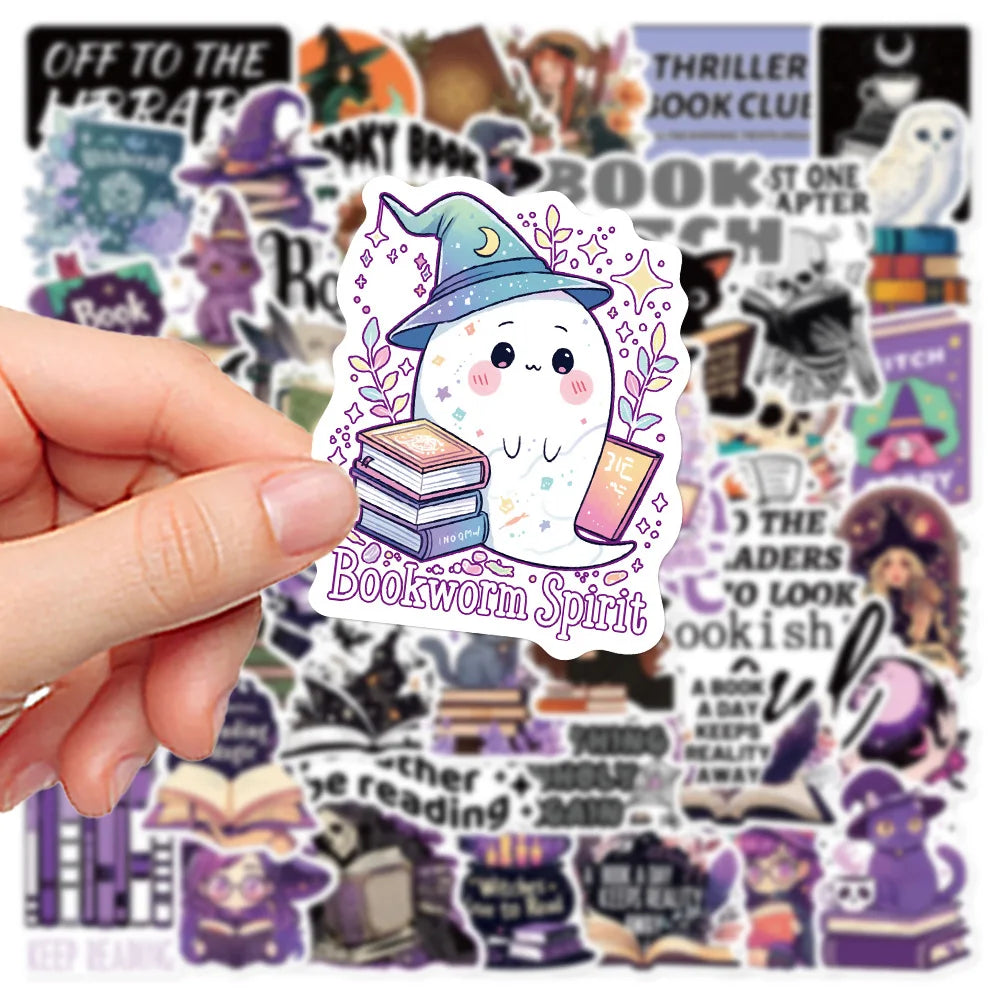 50Pcs Purple Gothic Witch Bookish Stickers Smutty Dark Romance Readers Adult Spicy Booktok Decals Laptop IPAD Kindle Sticker - élise & madelyn