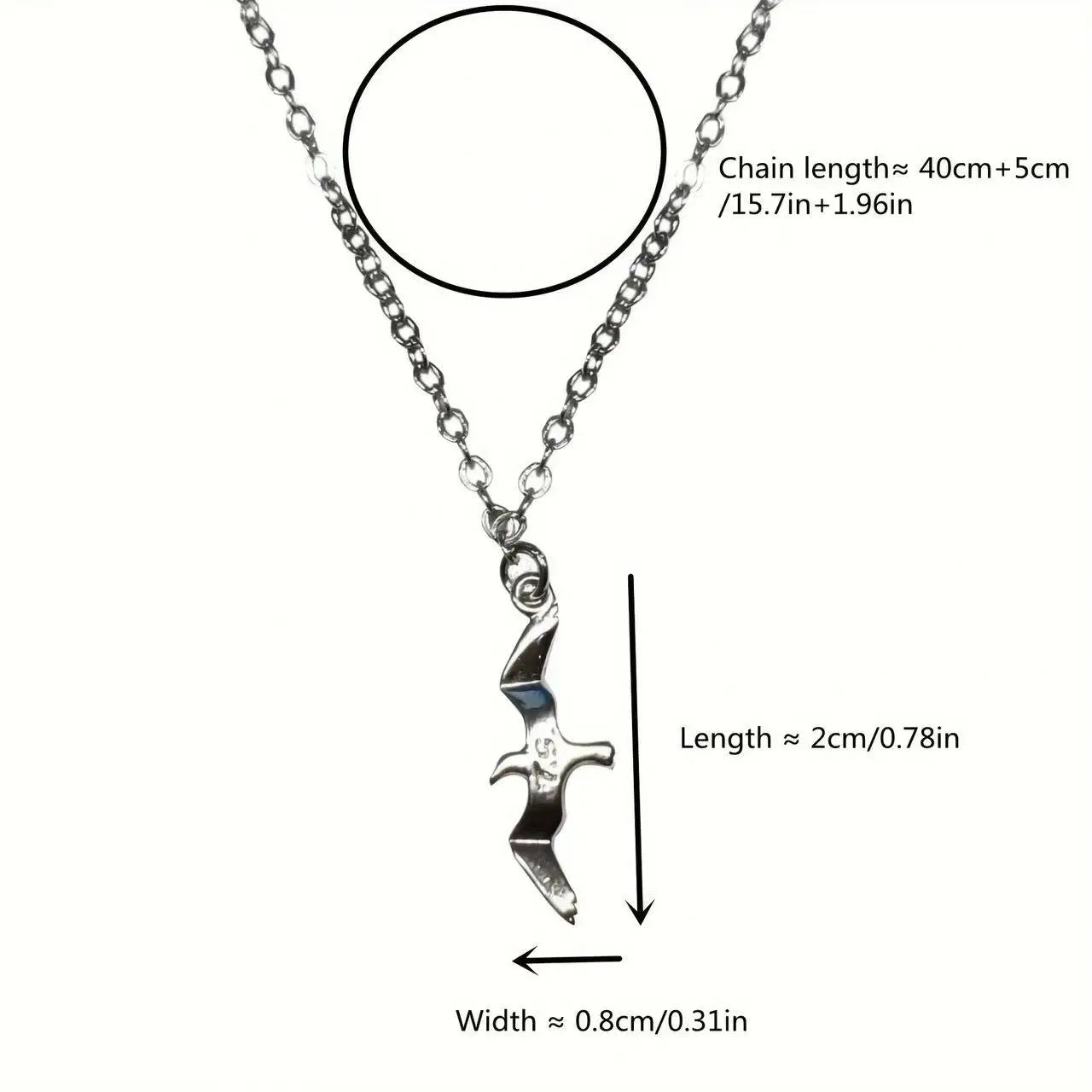 1989-Inspired Silver Seagull Necklace — Minimalist Clavicle Pendant - élise & madelyn