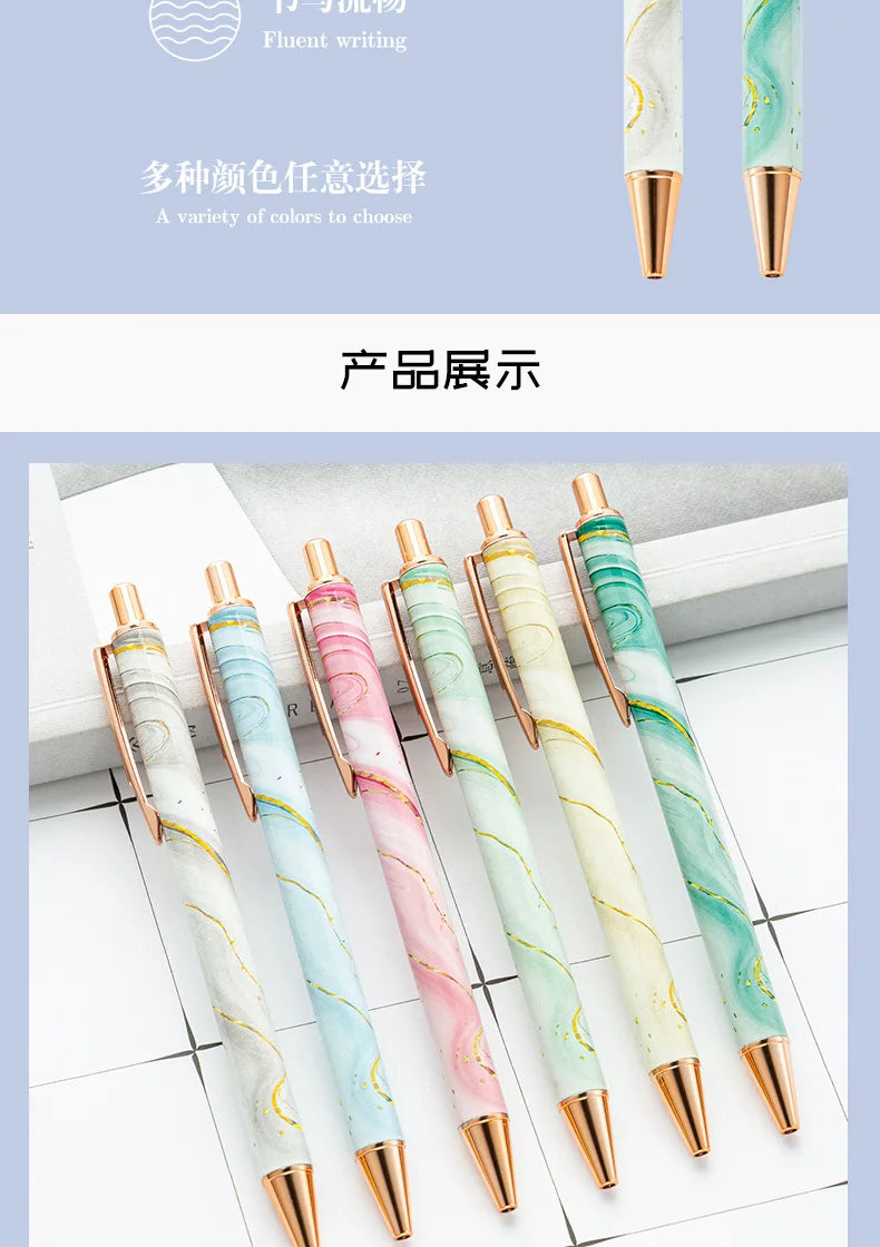30PCS  Wholesale Metal Ballpoint Pen with Pressed Core Hotel Conference Advertising Pen Multi color Flower Film Ballpoint Pen - élise & madelyn