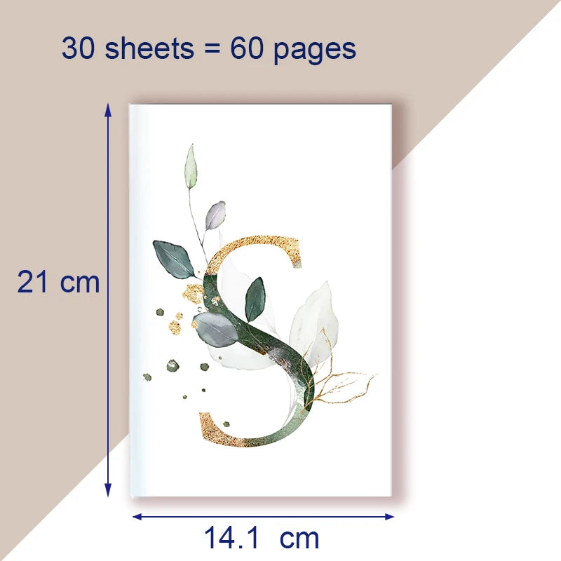 A5 Notebook Note Book Monogram Name Initial Alphabet Letter Majuscule Letters Flower Decor Personality Art Design Personal Diary - élise & madelyn