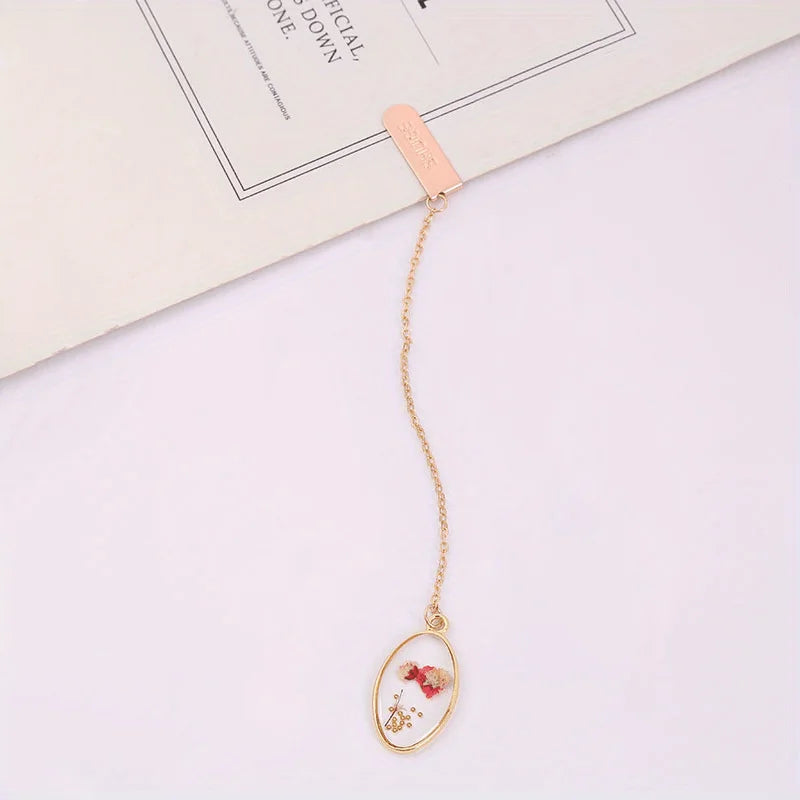 Elegant Literary Bookmark - Eye-Catching Dried Flower & Crystal Alloy Book Clip for Passionate Readers - élise & madelyn