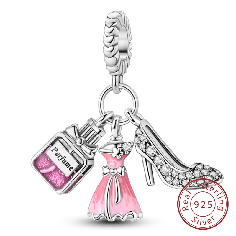 Fit Original 925 Sterling Silver Charms Beads Wine Glass Coffee Cup Charms Pendant For Women Bracelet Charms DIY Jewelry Gift - élise & madelyn