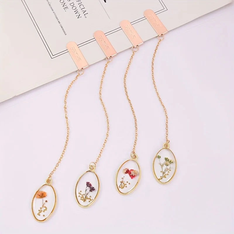 Elegant Literary Bookmark - Eye-Catching Dried Flower & Crystal Alloy Book Clip for Passionate Readers - élise & madelyn