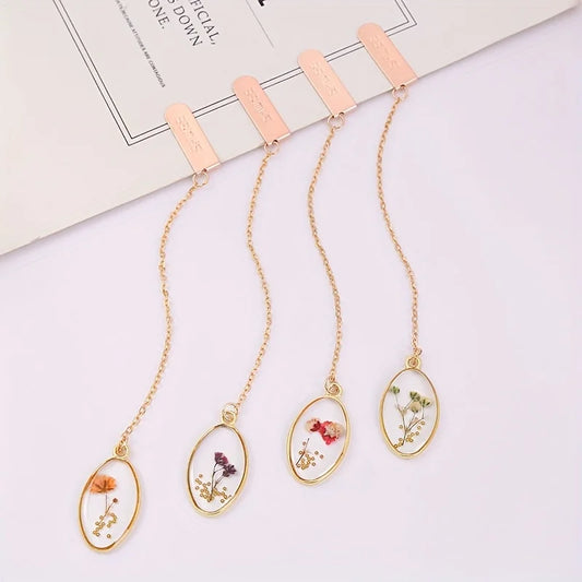 Elegant Literary Bookmark - Eye-Catching Dried Flower & Crystal Alloy Book Clip for Passionate Readers - élise & madelyn