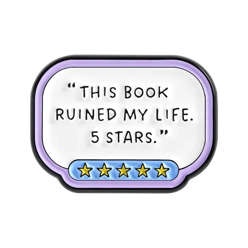 Book Lover Series Enamel Pins Certified Book Addict Violent Litle Thing Brooches Lapel Badge Jewelry Gifts for Bookworm Friends
