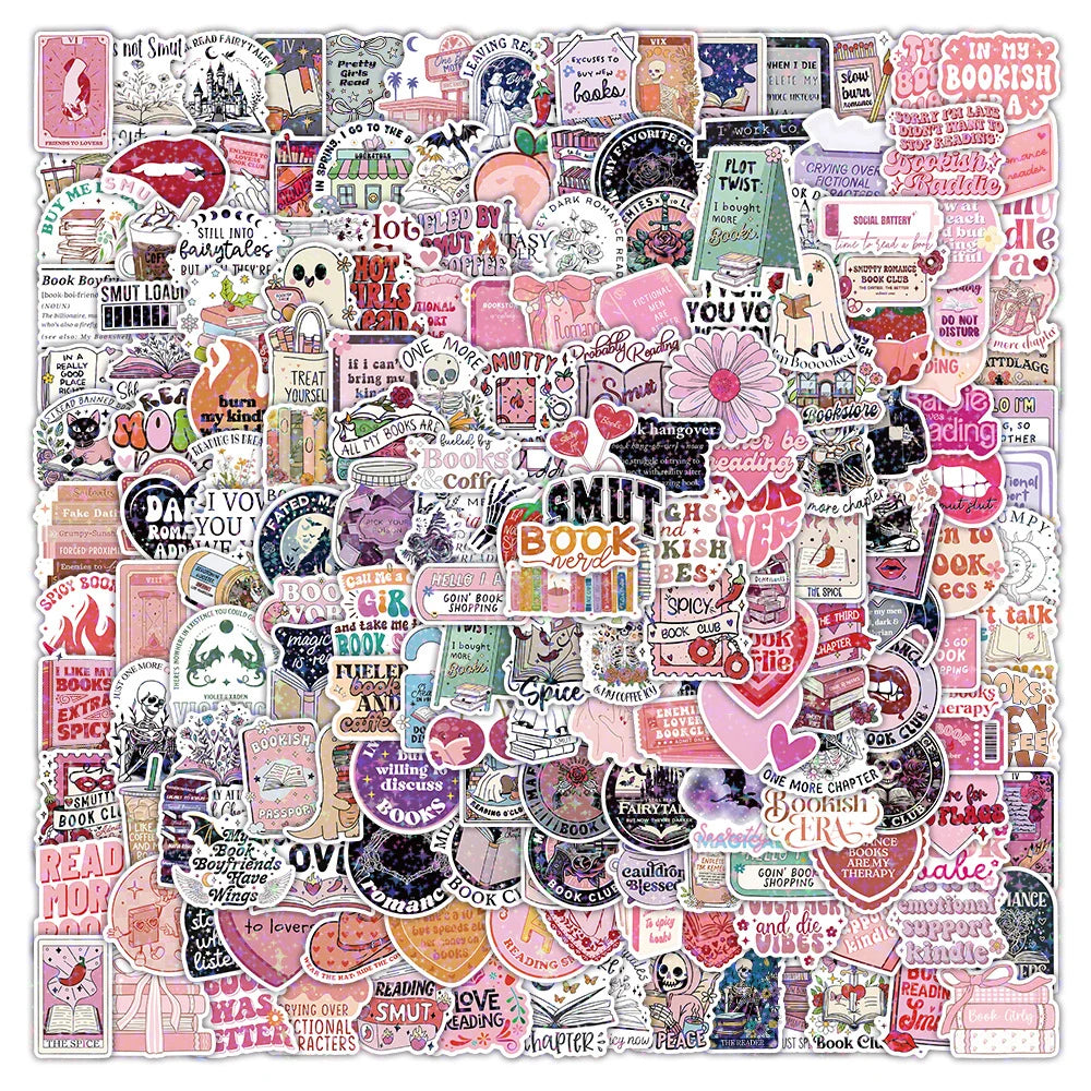 10/50/100/200pcs Smutty Dark Romance Bookish Stickers Romantic Reader Cartoon Decals Graffiti Stationery Phone PVC Sticker Pack - élise & madelyn