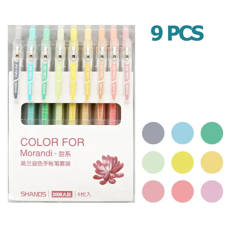 9/12 PCS Set Kawaii Color Gel Pen Set 0.5mm Ballpoint Pen for Diary School Stationery - élise & madelyn