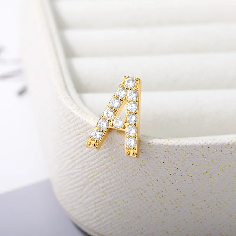 Crystal A-Z Letter Brooches for Women Initial Name Brooch Pins for Suit Shirt Collar Accessories New Rhinestone Brooch Jewelry