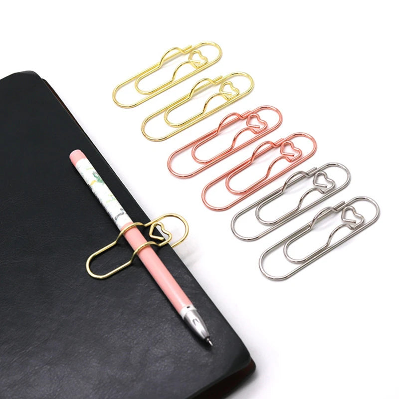 15pcs/set Love Model Paper Clip Metal Bookmark Photo Flipchart Memo Ticket Holder Office School Stationery Supplies - élise & madelyn