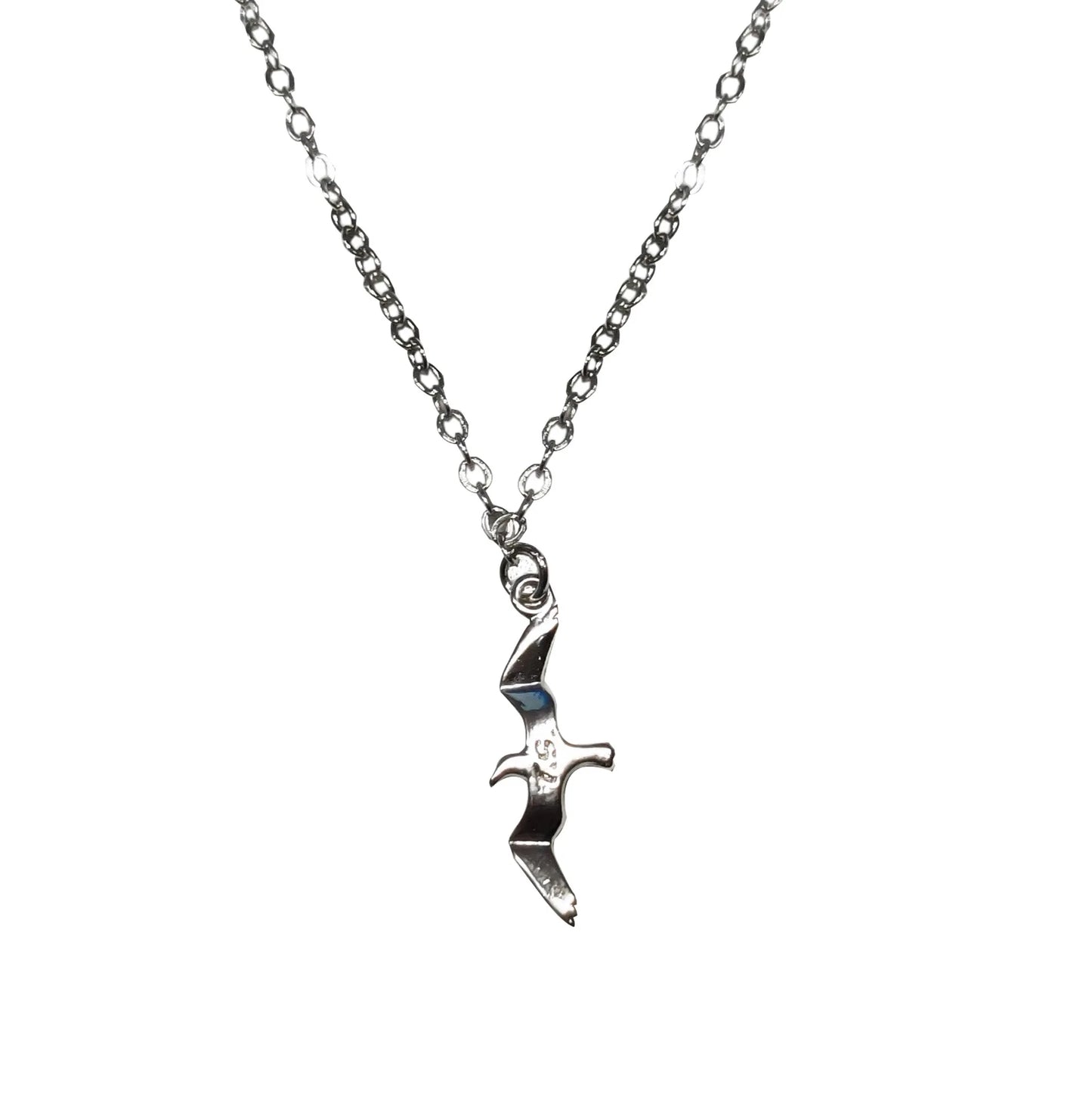 1989-Inspired Silver Seagull Necklace — Minimalist Clavicle Pendant - élise & madelyn