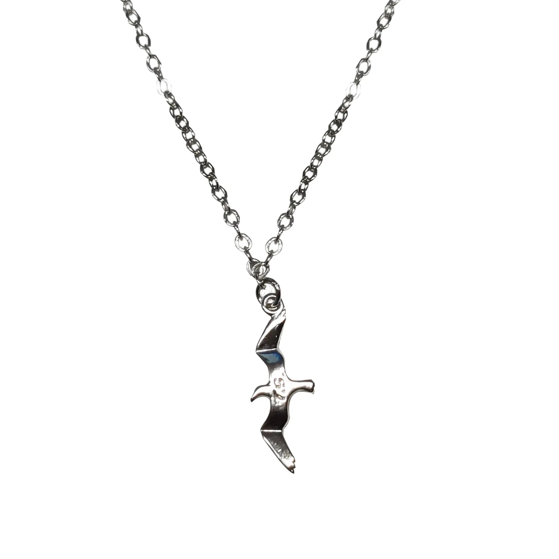 1989-Inspired Silver Seagull Necklace — Minimalist Clavicle Pendant - élise & madelyn