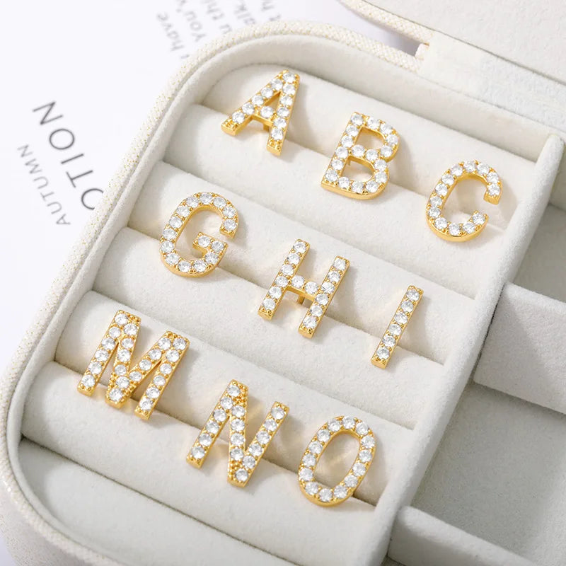 Crystal A-Z Letter Brooches for Women Initial Name Brooch Pins for Suit Shirt Collar Accessories New Rhinestone Brooch Jewelry