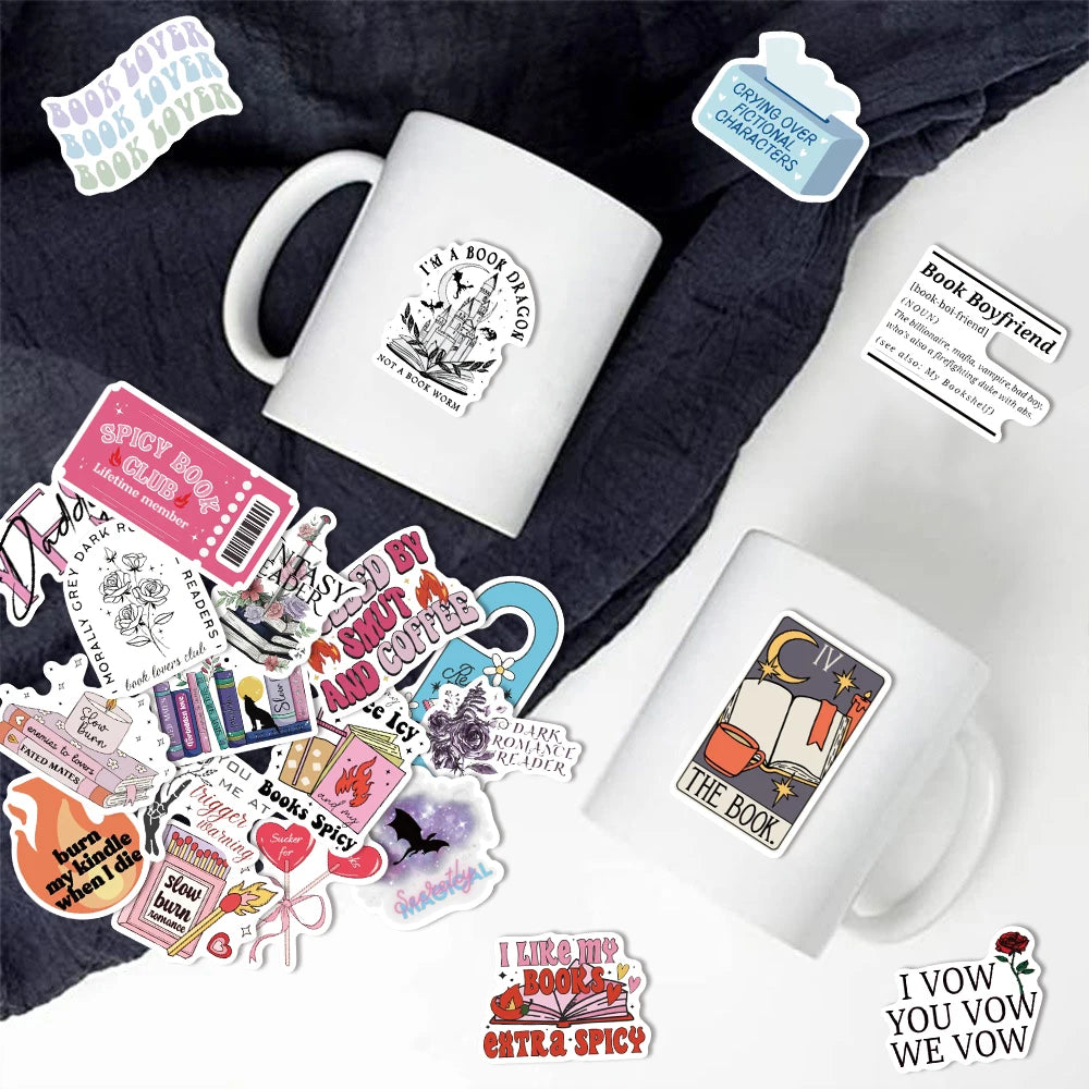 50/150PCS Romantic Reading Style Graffiti Star Covering Cartoon Stickers DIY Notebook Waterproof Stickers - élise & madelyn