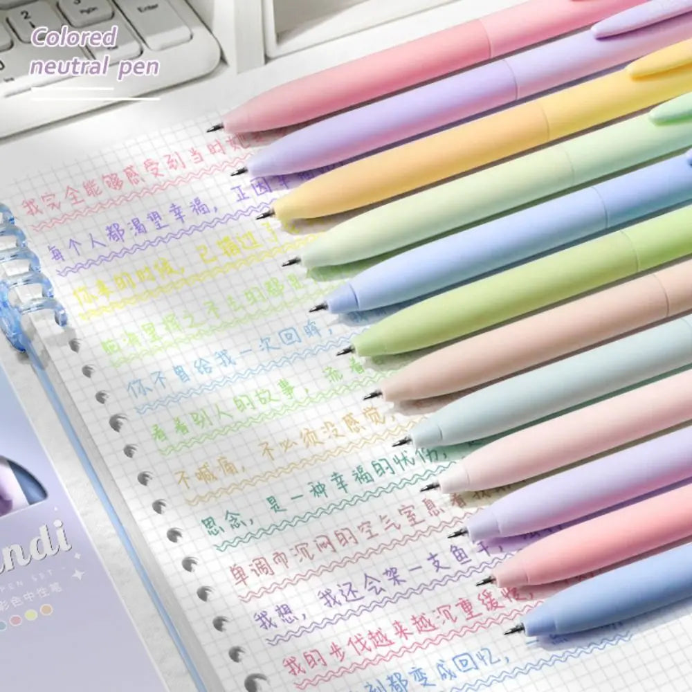 6Colors/Set Color Gel Pen 0.5mm ST Tip Ballpoint Pen Writing Tool Color Ink Signing Pen Students Gift Stationery School Supplies - élise & madelyn